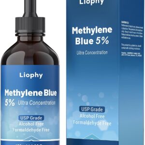 Methylene Blue Pharmaceutical Grade 5% Drops, 120 mL – High Purity 99.99% Methylene Blue for Humans, Formaldehyde and Alcohol Free (ups Grade)